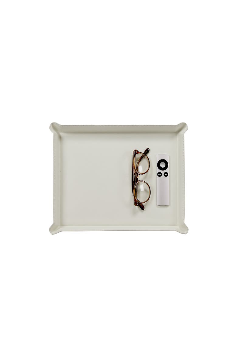 Standard Leather Ottoman Tray, Alternate, color, IVORY