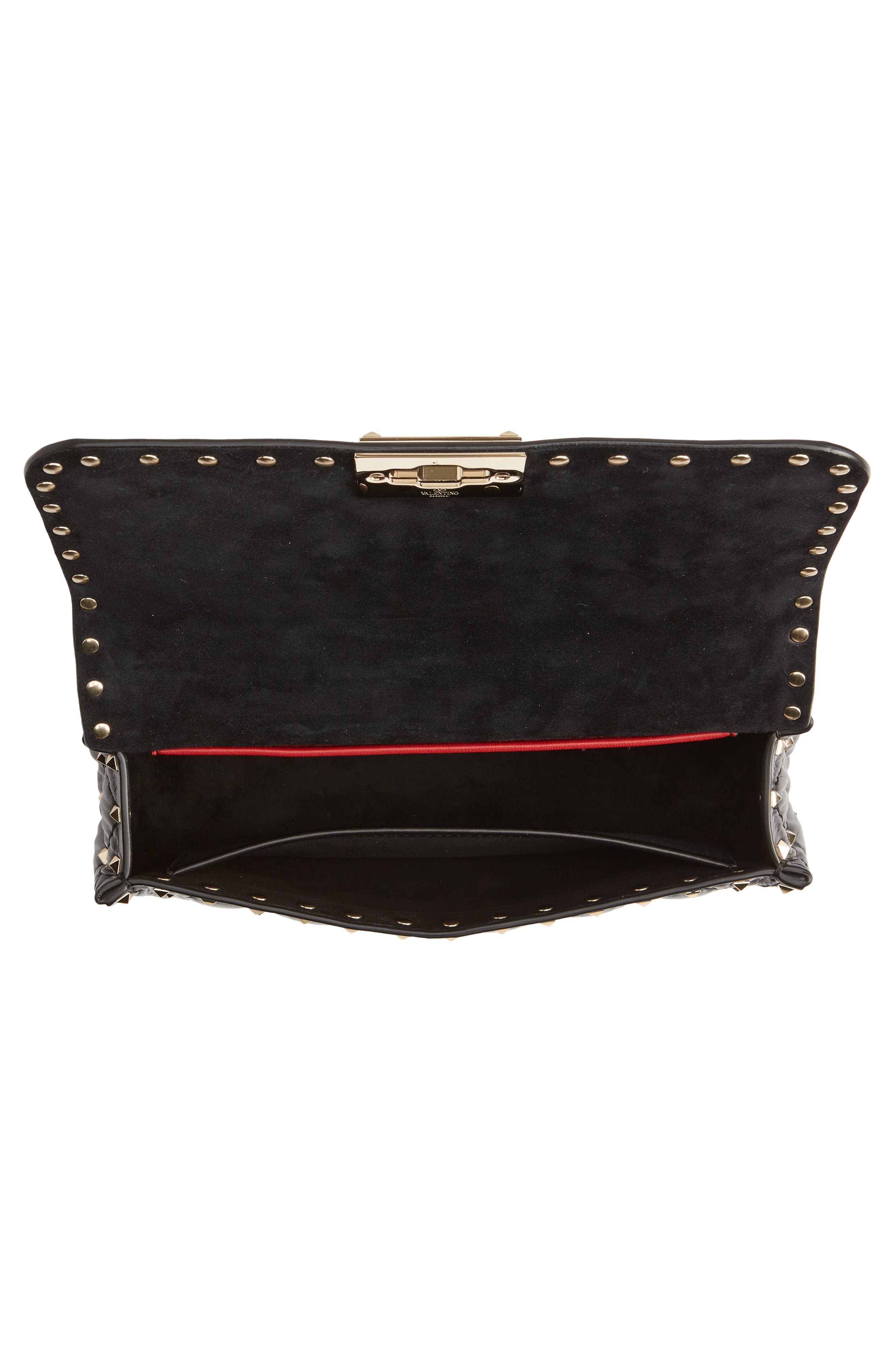 Valentino Garavani Rockstud Spike Leather Shoulder Bag, Alternate, color, 
