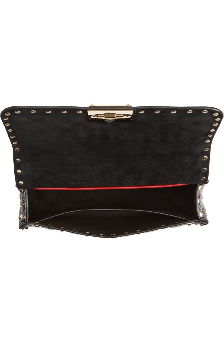 Valentino Garavani Rockstud Spike Leather Shoulder Bag, Alternate, color,