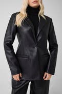 GUESS Sabine Basket Weave Faux Leather Blazer