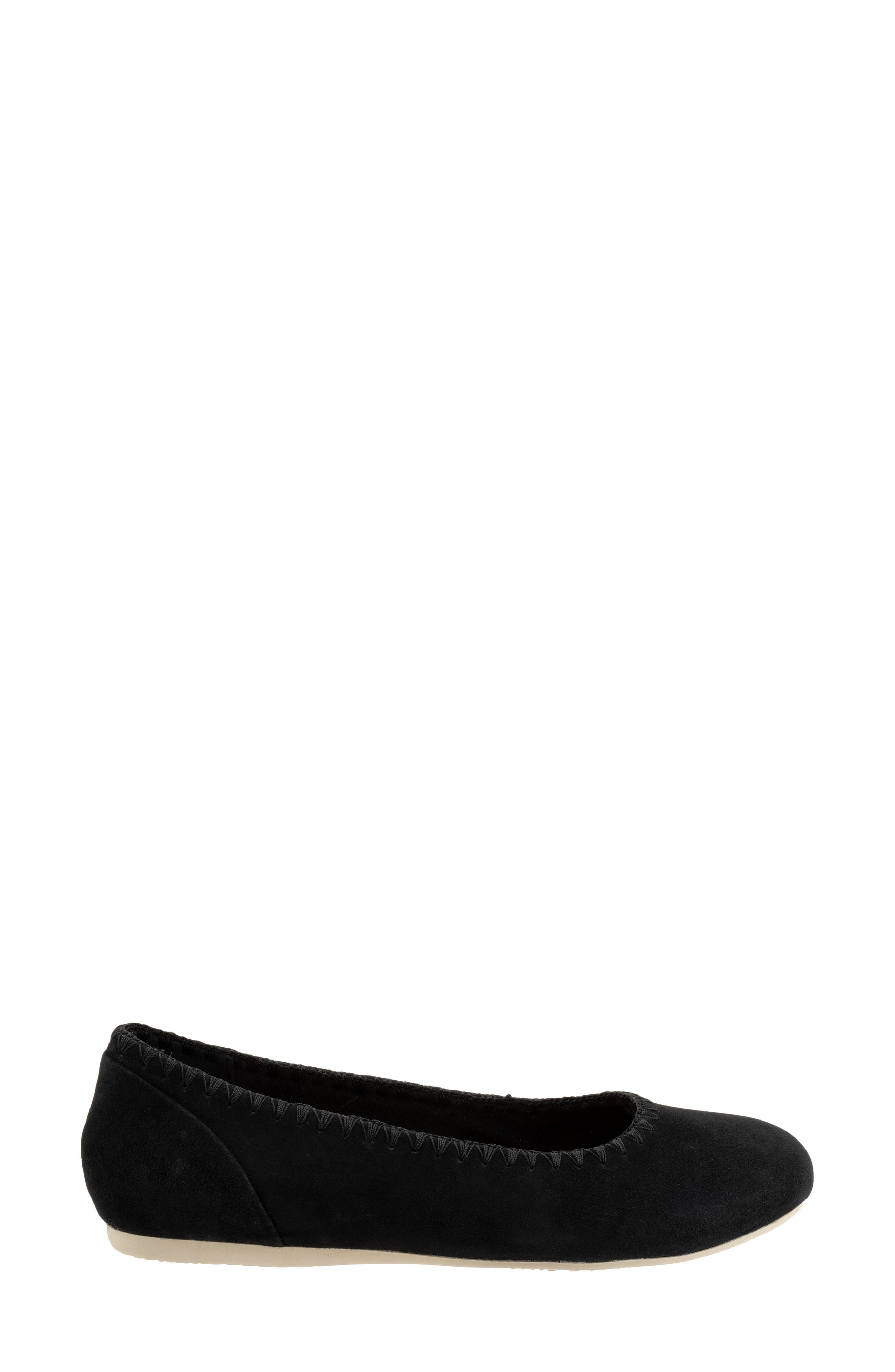 Sonoma Embroidered Ballet Flat, Alternate, color, BLACK SUEDE