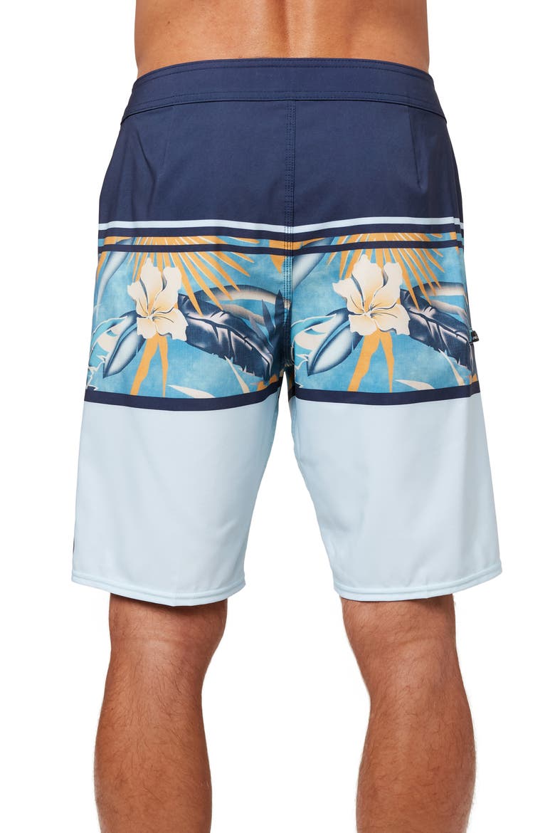 Hyperfreak Heist Palm Print Board Shorts, Alternate, color, NAVY