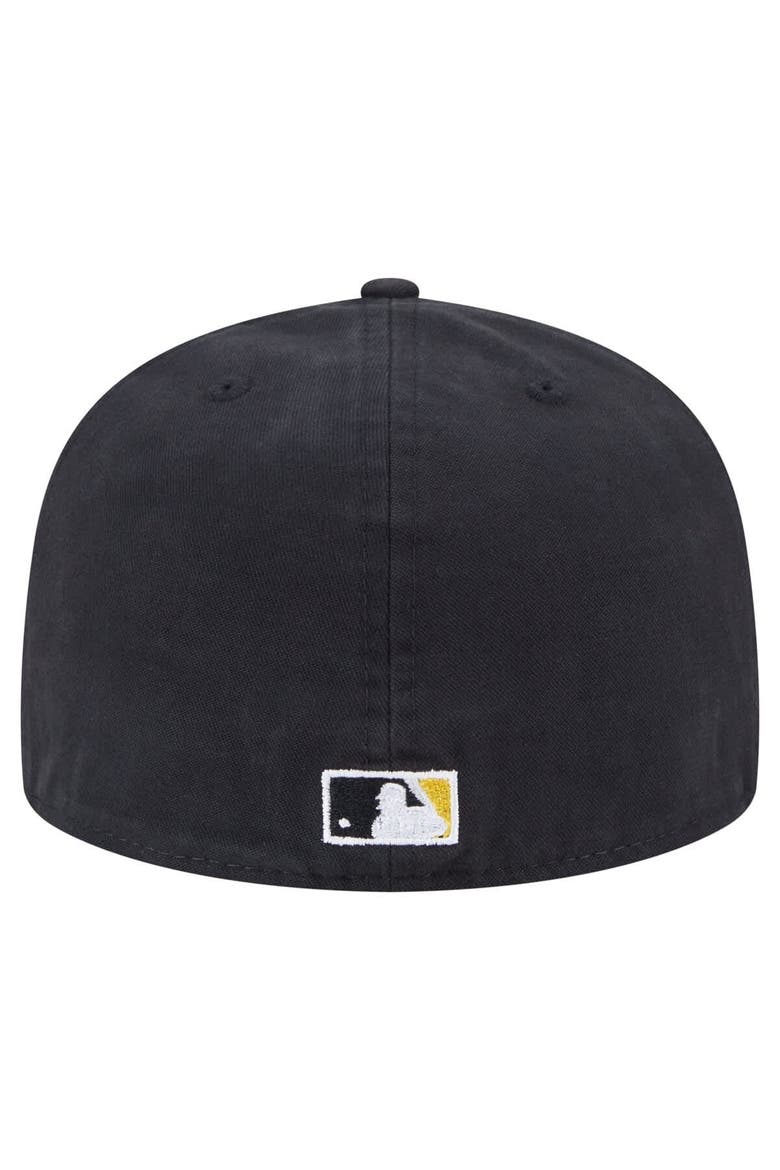 Men's New Era  Black Pittsburgh Pirates Championship Side Flag A-Frame 59FIFTY Fitted Hat, Alternate, color, Black