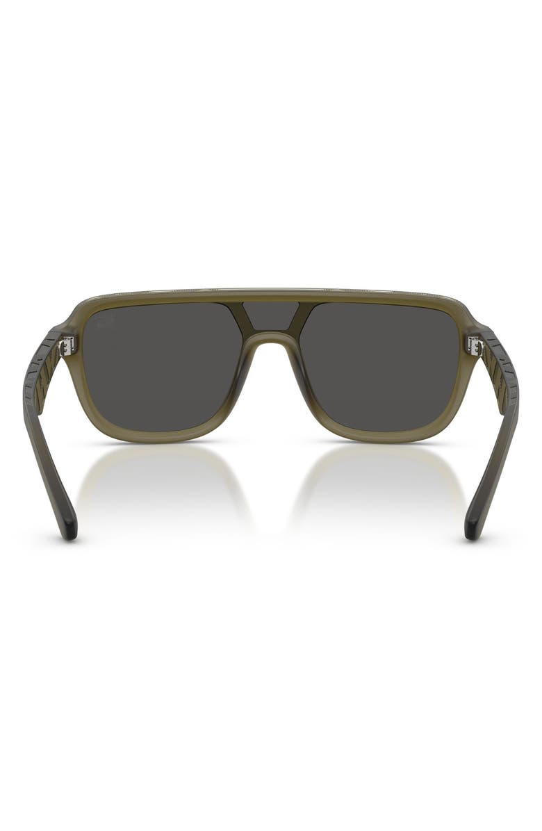 Burberry 128mm Pilot Sunglasses, Alternate, color, Matte Green / Dark Grey