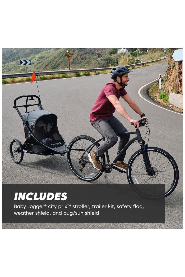 city prix™ Convertible Jogging Stroller & Bicycle Trailer Kit, Alternate, color, ECO BLACK