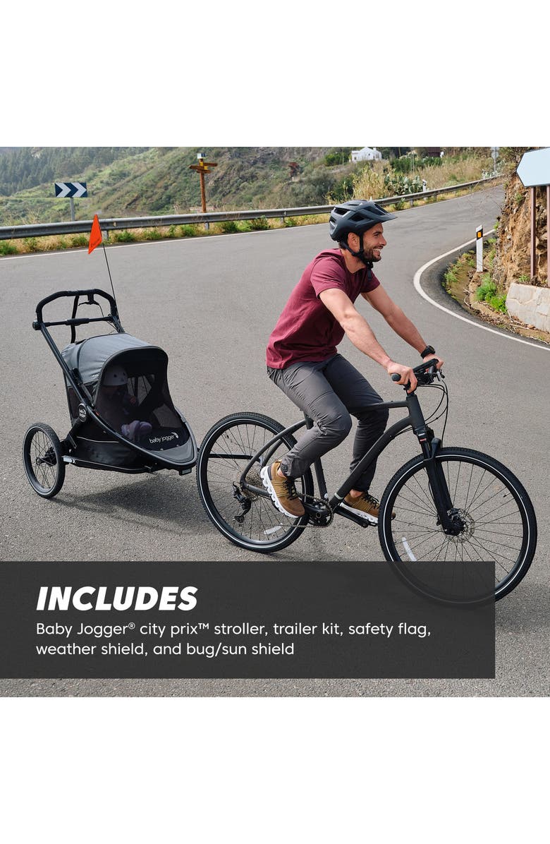 Baby Jogger city prix<sup>™</sup> Convertible Jogging Stroller & Bicycle Trailer Kit, Alternate, color, Eco Black
