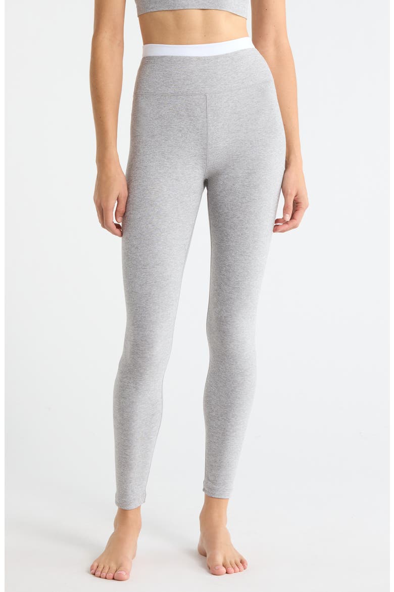 Space Dye High Waist Midi Leggings, Main, color, SILVER MIST