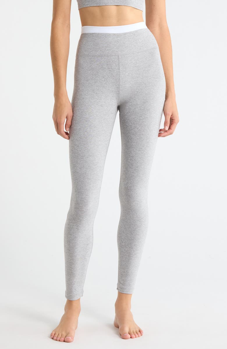 Beyond Yoga Space Dye High Waist Midi Leggings, Main, color, Silver Mist