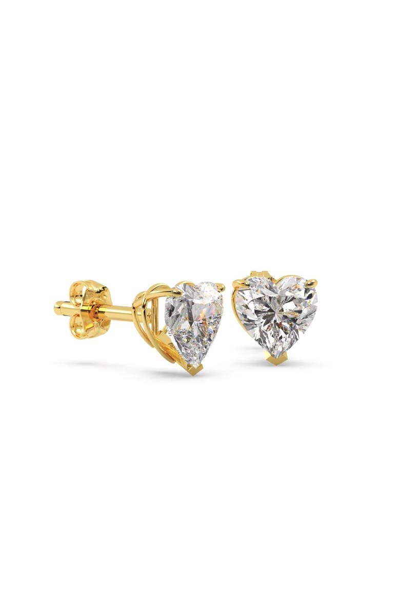 1.50ct Heart-Cut Lab Diamond Stud Earrings 14kt, Alternate, color, Yellow Gold