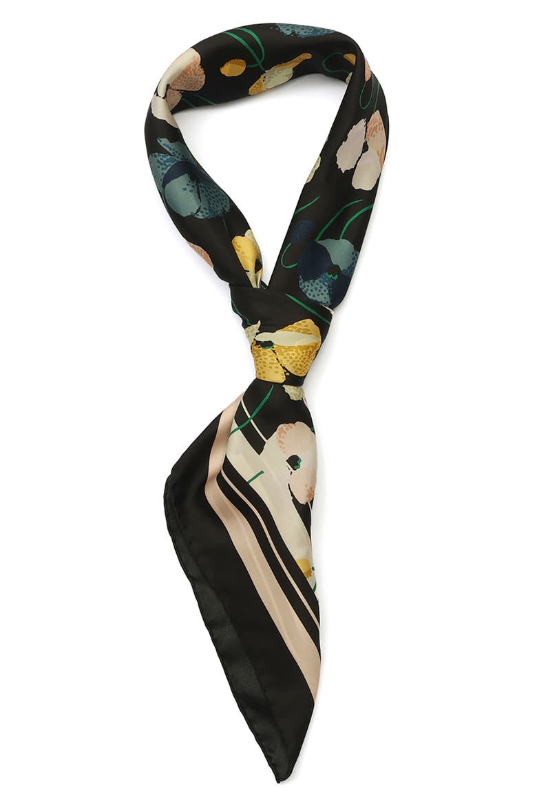 Poppy Garden Silk Square Scarf, Alternate, color, MULTI