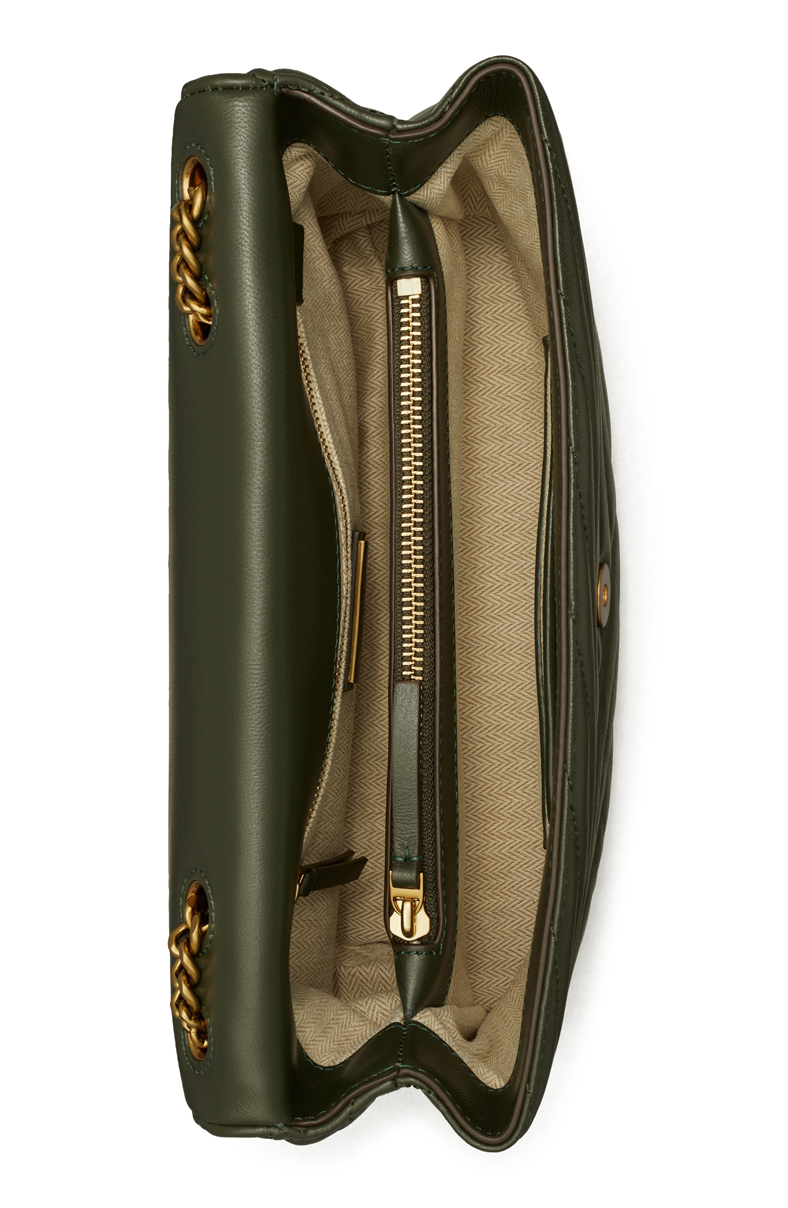 Tory Burch Kira Chevron Leather Convertible Shoulder Bag, Alternate, color, 