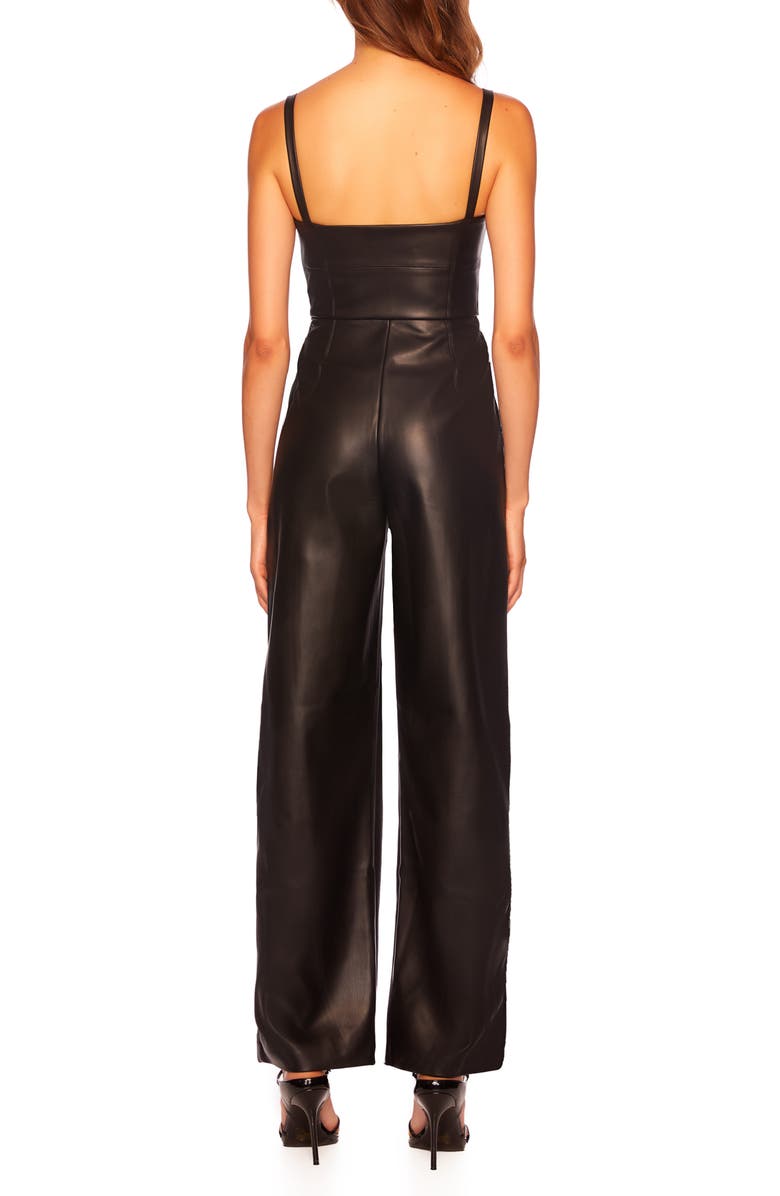 Susana Monaco Sleeveless Faux Leather Jumpsuit, Alternate, color,