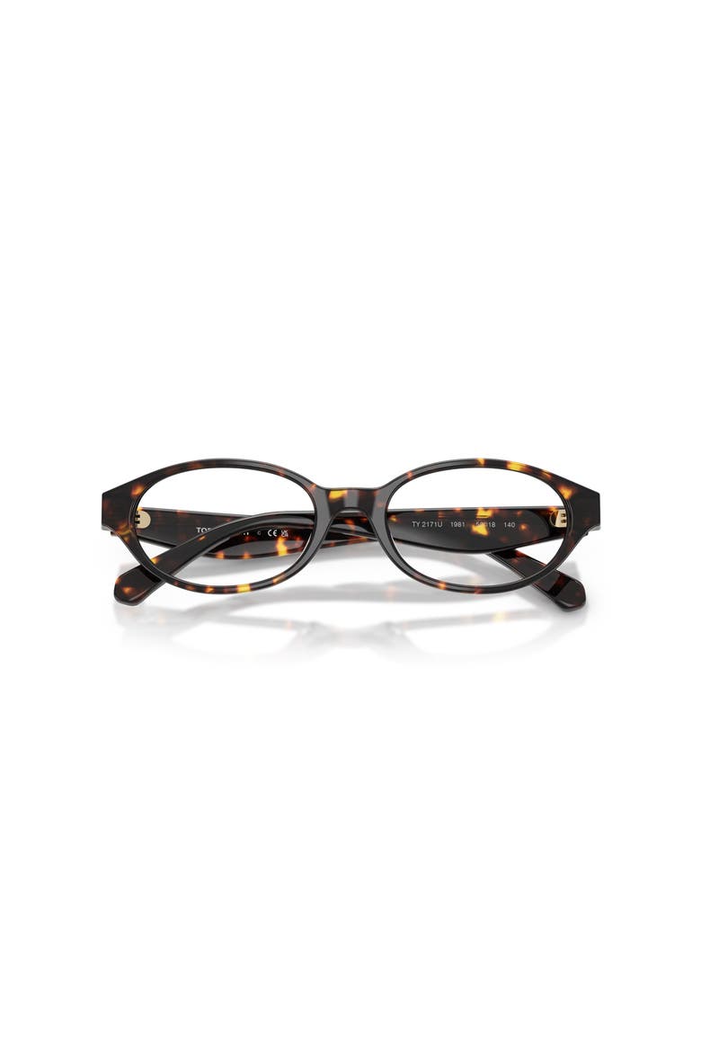 52mm Oval optical glasses, Alternate, color, Tortoise
