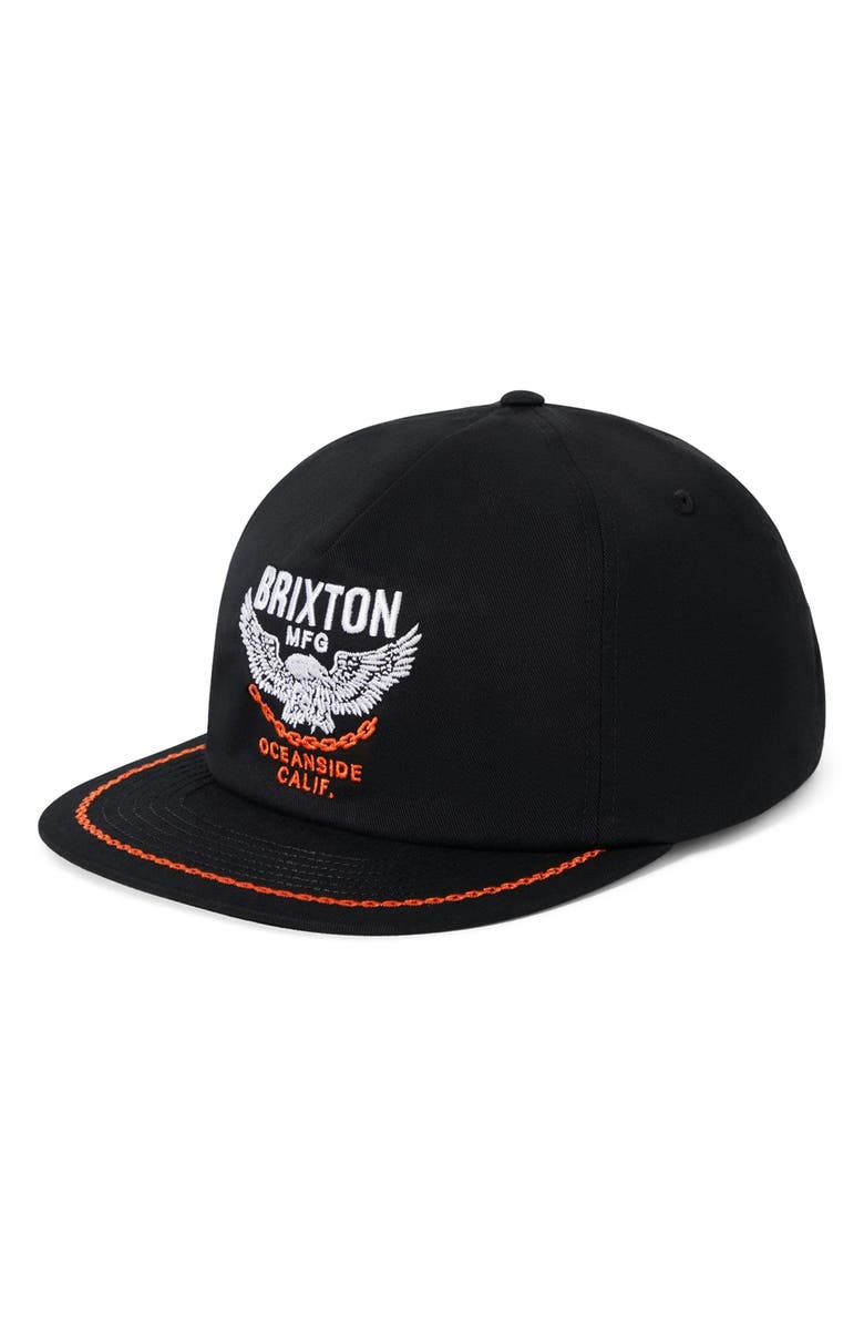 Brixton Waller HP Snapback Baseball Cap, Main, color, Black