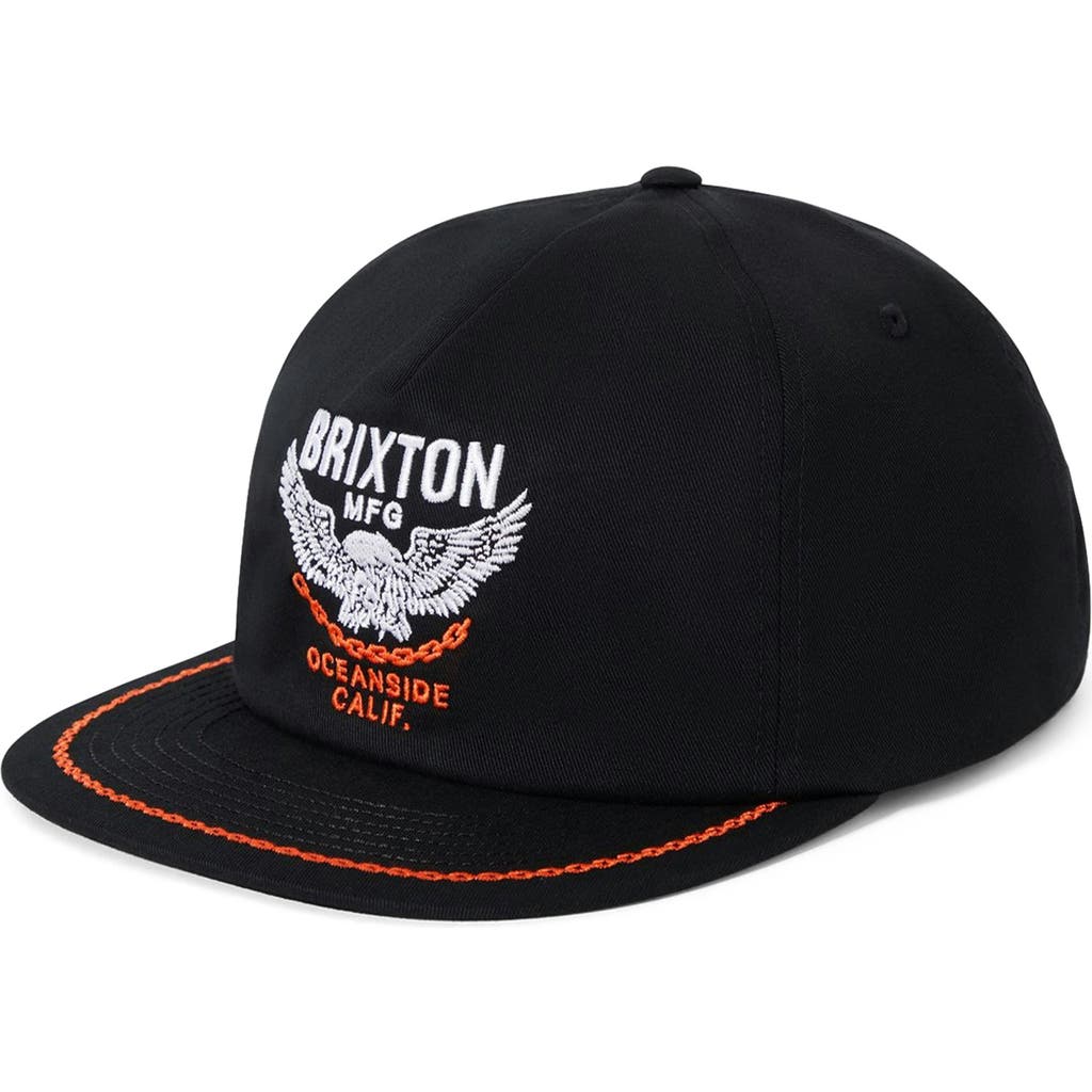 Brixton Waller Hp Snapback Baseball Cap In Black
