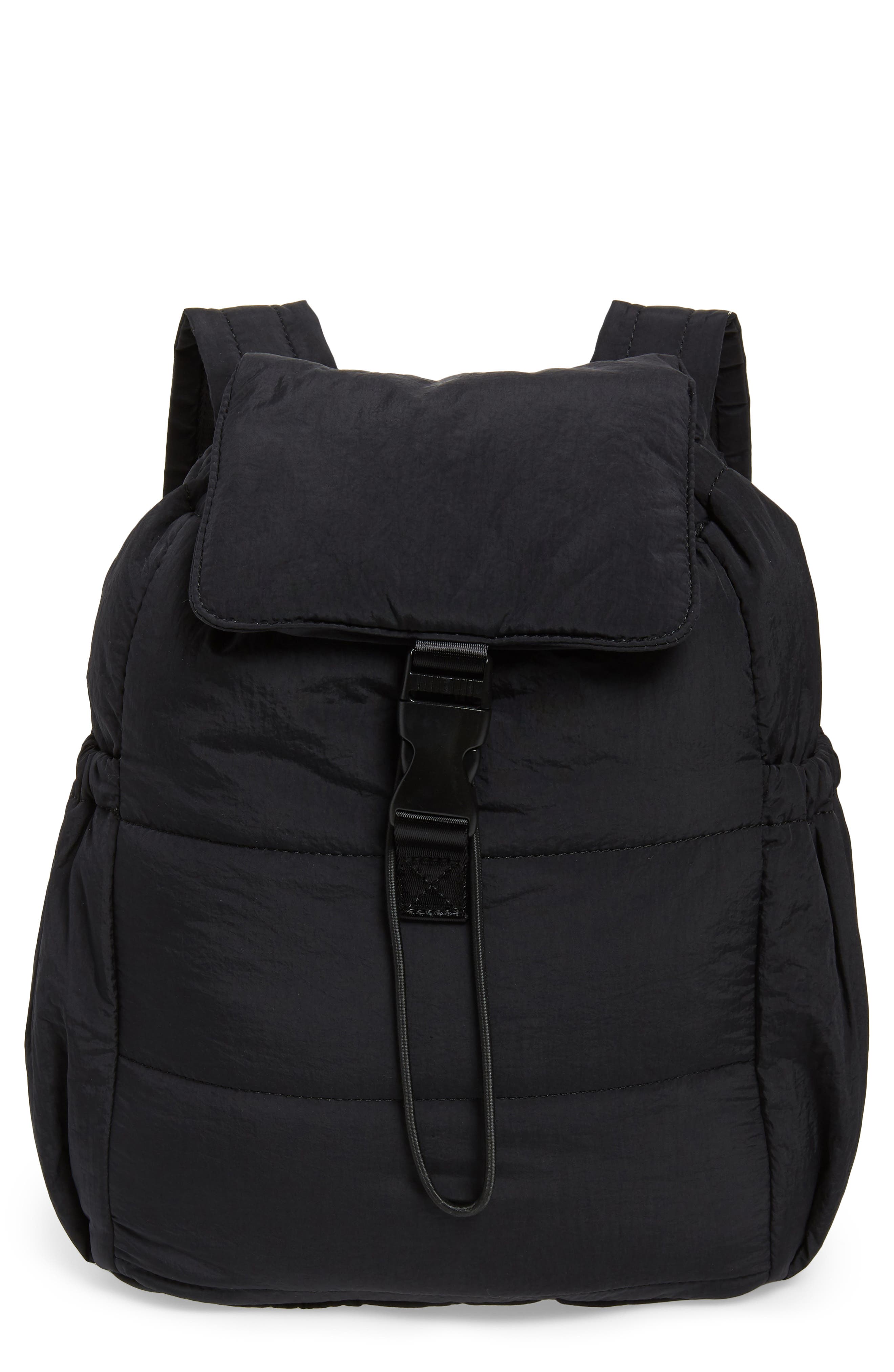 Teri Nylon Backpack, Main, color, BLACK