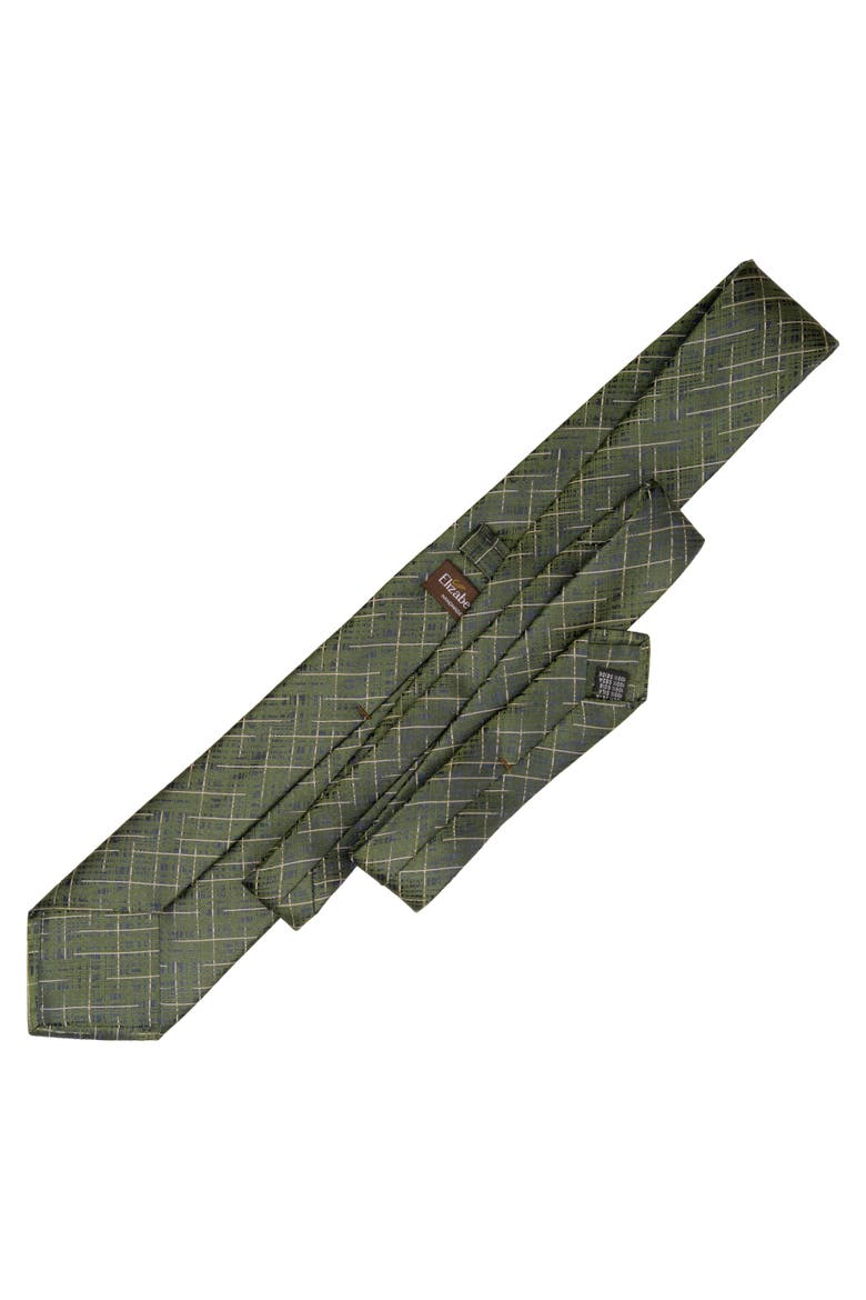 Morandi - Extra Long Silk Jacquard Tie for Men, Alternate, color, Green