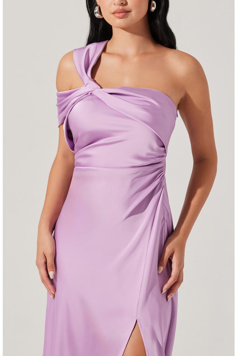 Cersei Satin Midi Dress, Alternate, color, LILAC
