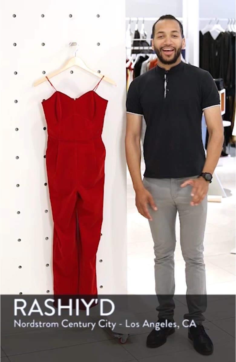 Hayden Strapless Velvet Jumpsuit, sales video thumbnail