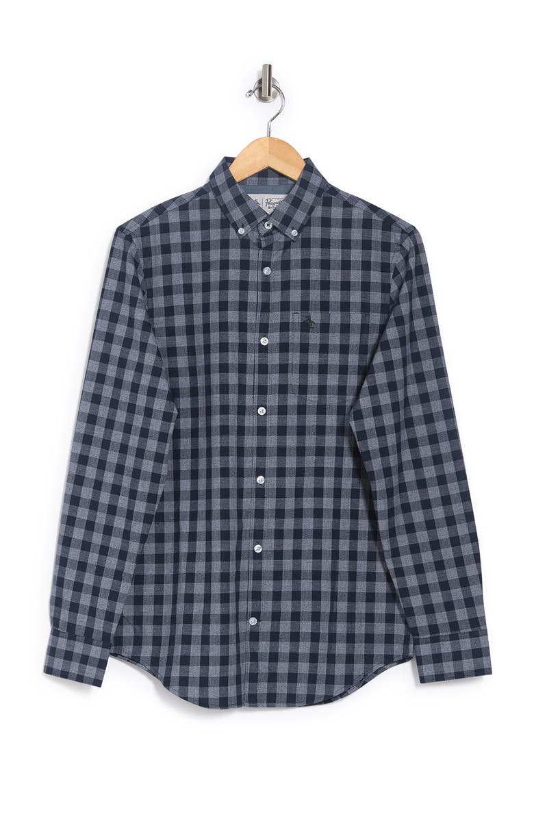 Original Penguin Gingham Woven Button-Down Shirt, Alternate, color, 