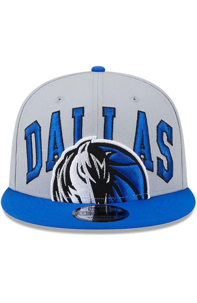 New Era Men's New Era Gray/Blue Dallas Mavericks Tip-Off Two-Tone 9FIFTY Snapback Hat, Alternate, color,