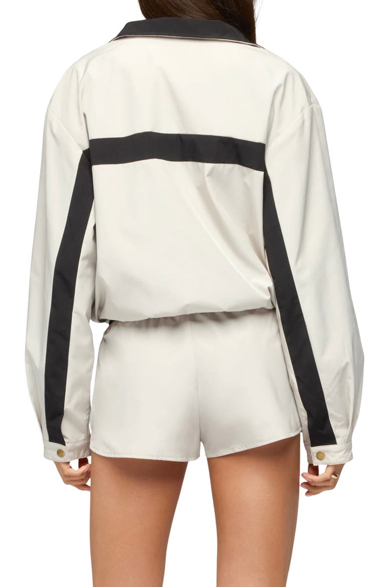 Emrie Striped Nylon Windbreaker Jacket, Alternate, color, STONE