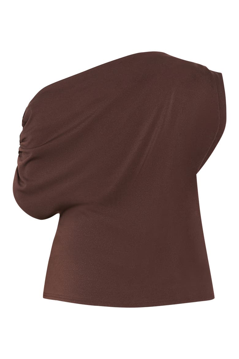 Imani One-Shoulder Top, Alternate, color, CHOCOLATE