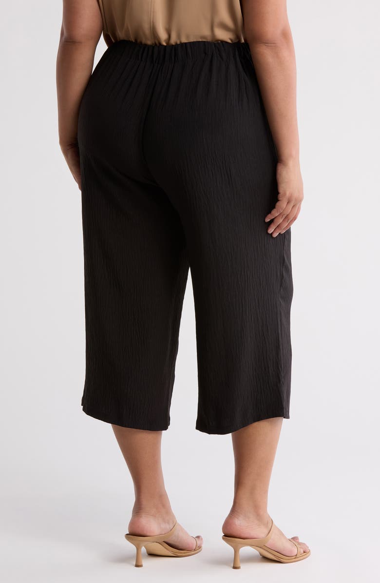 T Tahari Crinkle Crop Pants, Alternate, color, Black