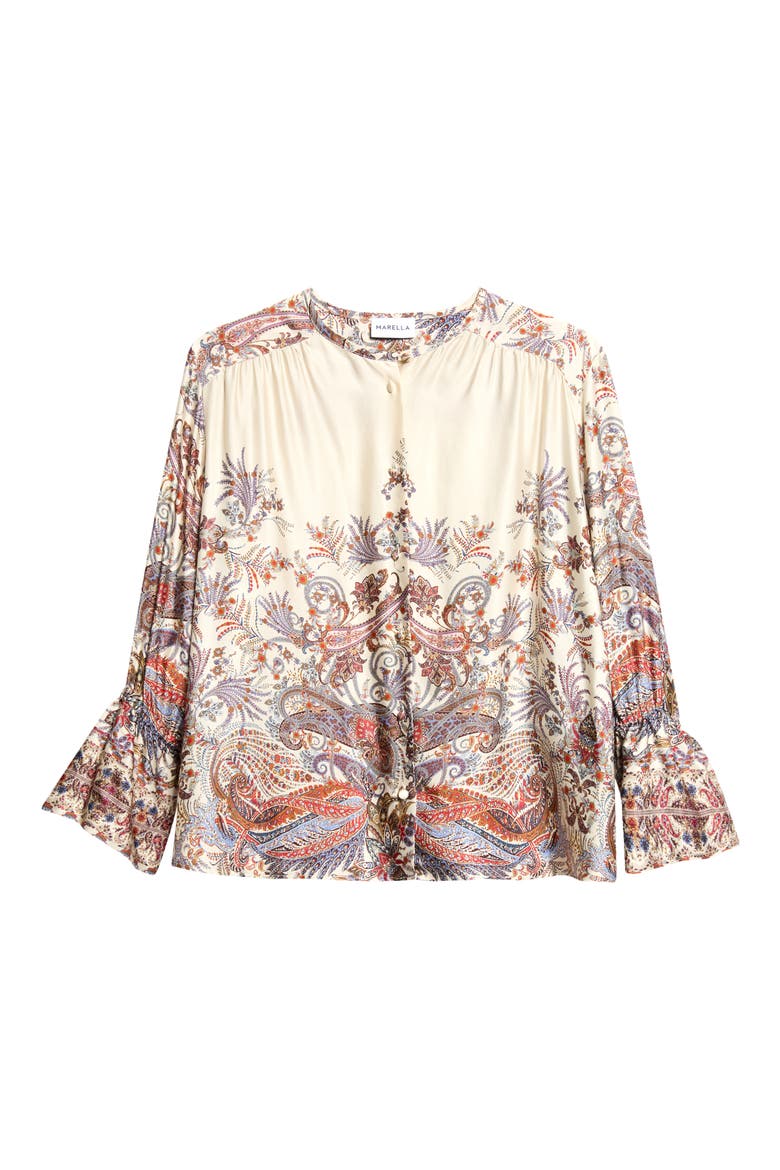 Girino Paisley Print Viscose Shirt, Alternate, color, CREAM