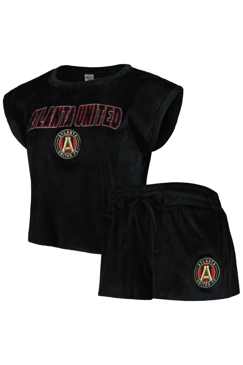 Women's Concepts Sport Black Atlanta United FC Intermission T-Shirt and Shorts Sleep Set, Main, color, Black