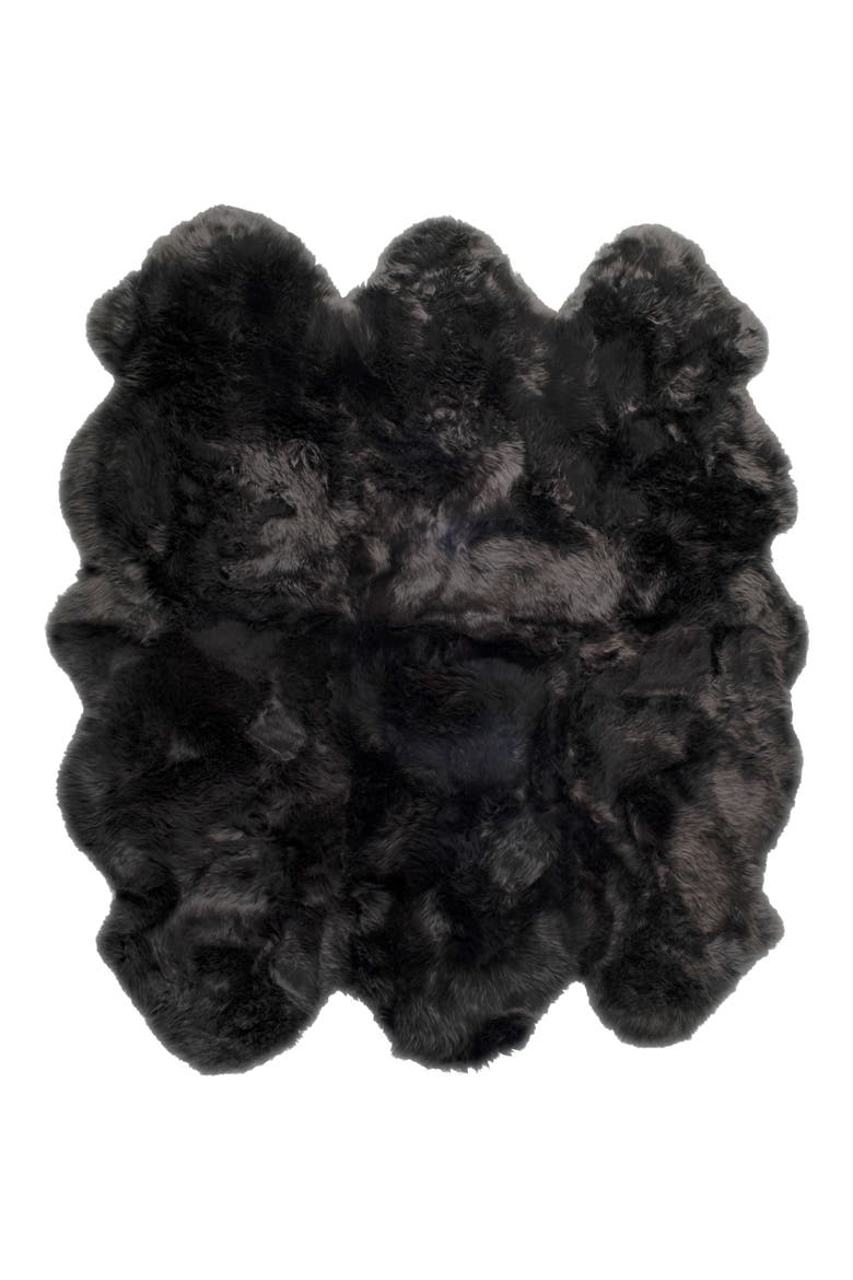 Genuine Sheepskin Rug, Main, color, BLACK