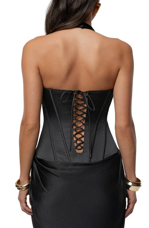 Jluxlabel Drape & Destiny Halter Dress In Black