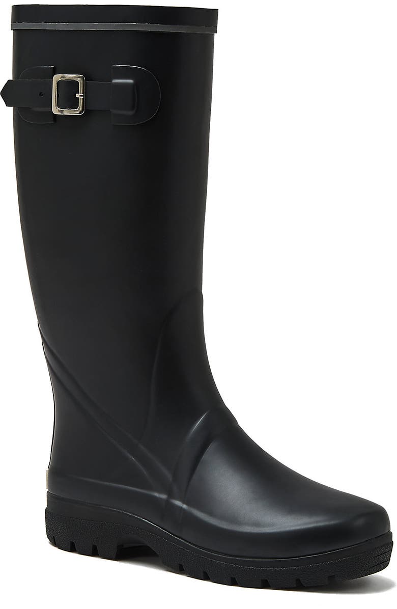 Lands' End Squall Buckle Tall Rain Boots, Main, color, Black