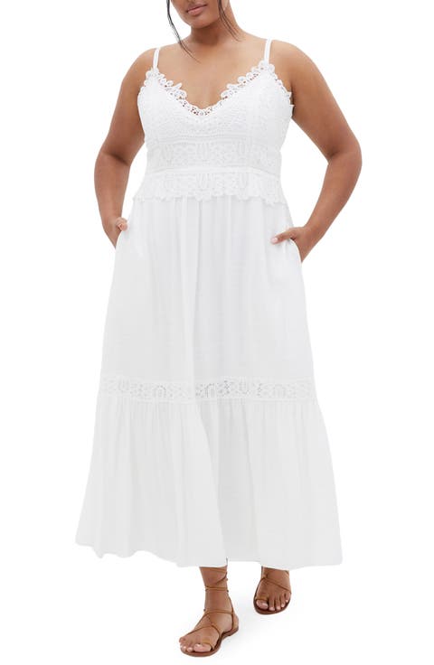 Brielle Lace Trim Maxi Sundress (Plus)