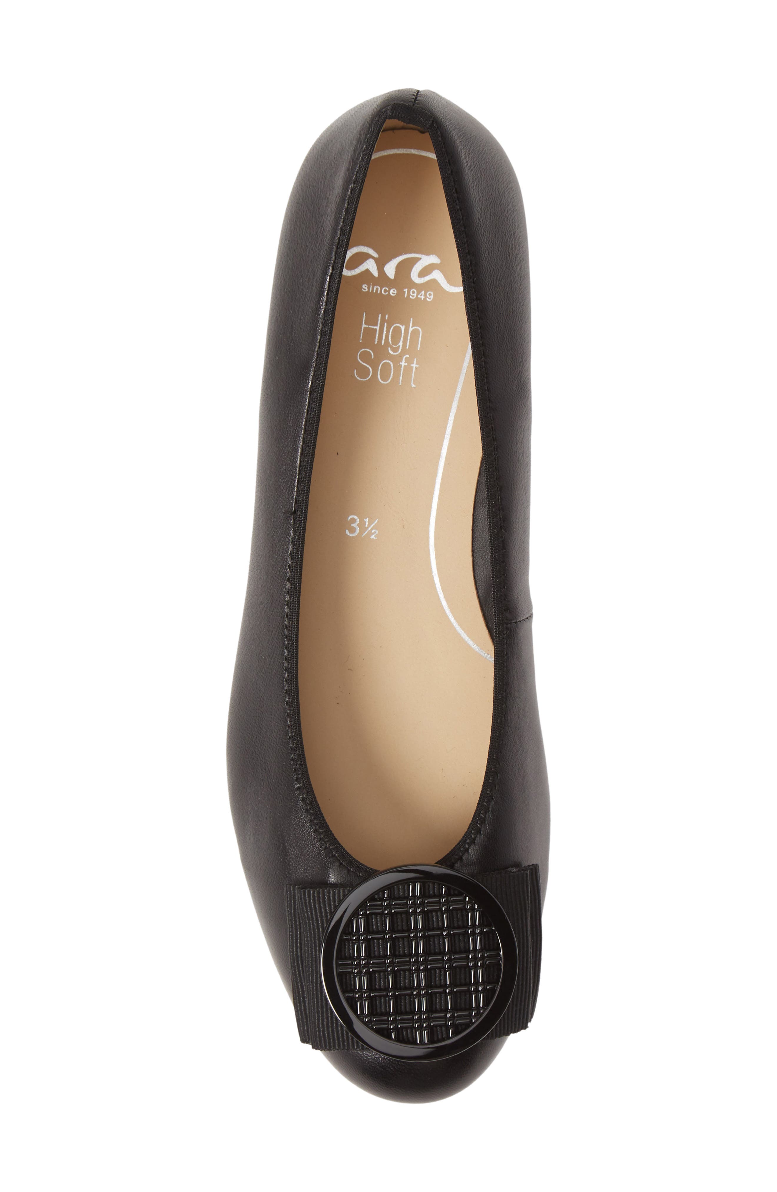 ara Bambi Flat, Alternate, color, Black Leather