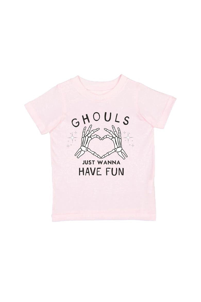 Ghouls Just Wanna Have Fun Halloween Short Sleeve T-Shirt, Main, color, Ballet Pink