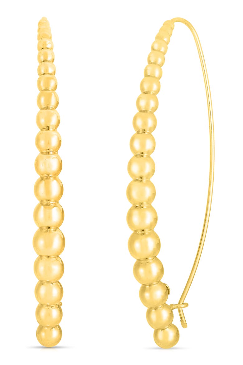 Beaded Threader Earrings, Main, color, YELLOW GOLD