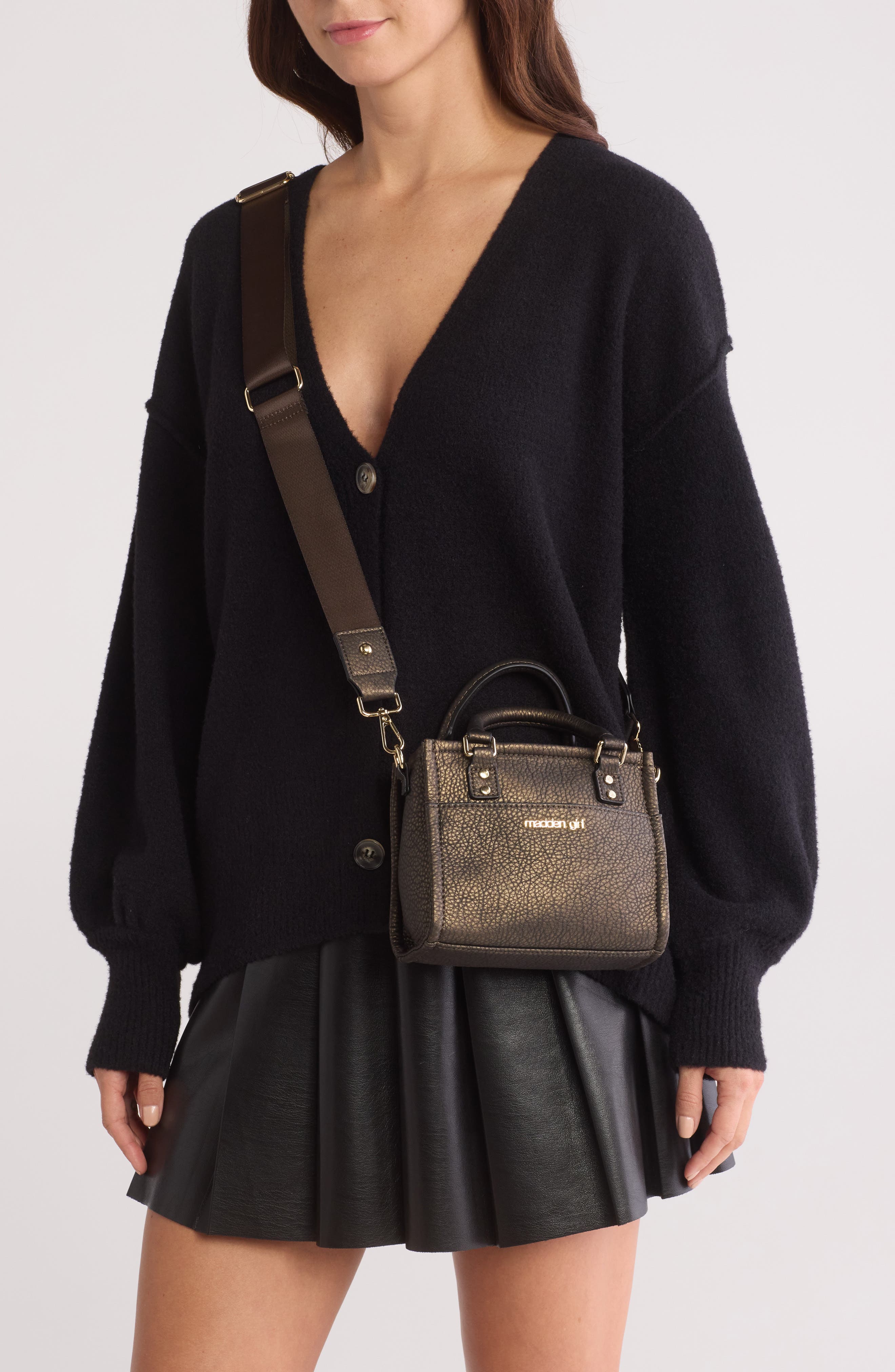 Madden Girl Pebbled Mini Tote Bag, Alternate, color, 