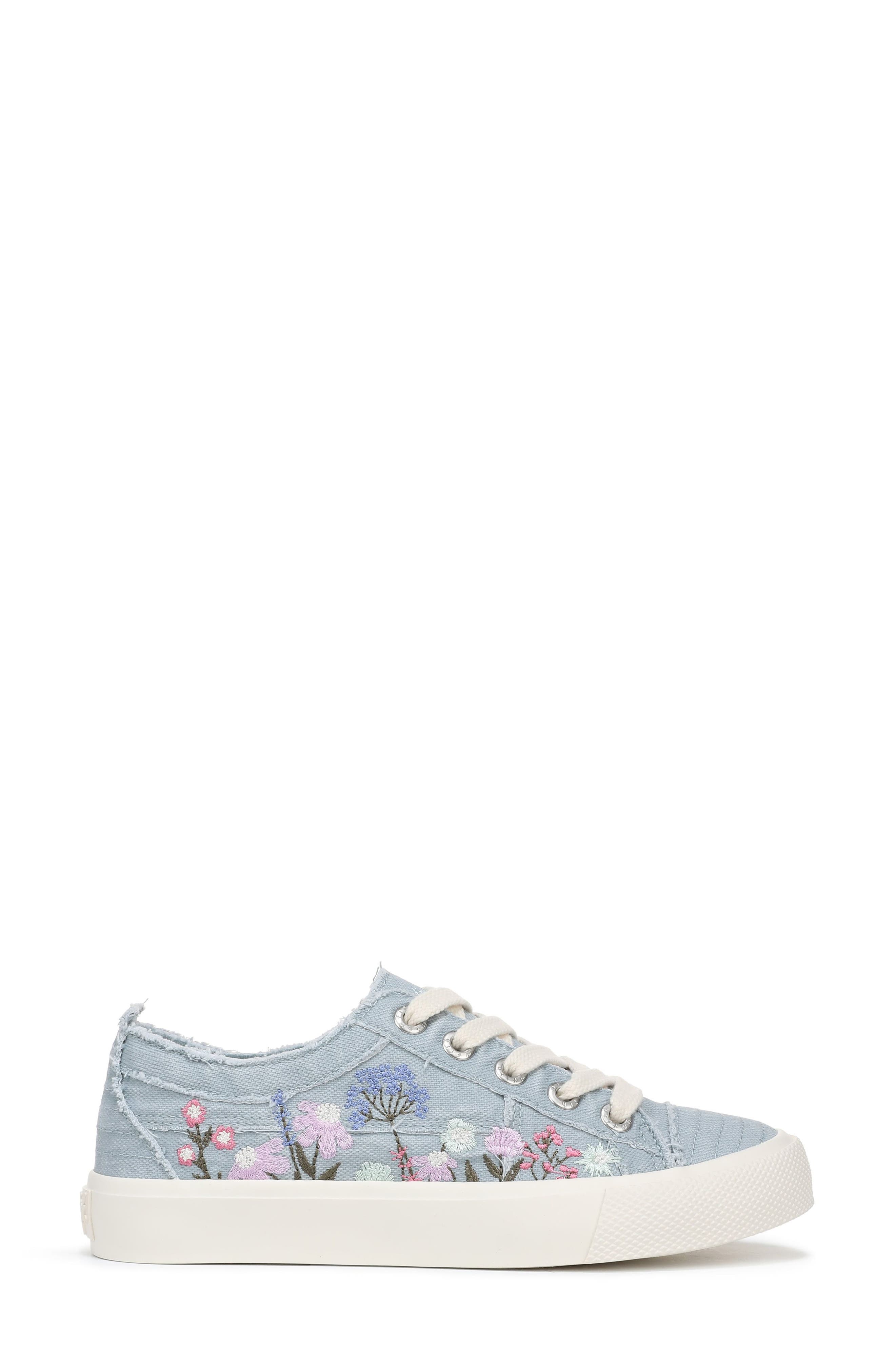 Blowfish Malibu Vivid Embroidered Canvas Platform Sneaker, Alternate, color, Sky Blue Canvas