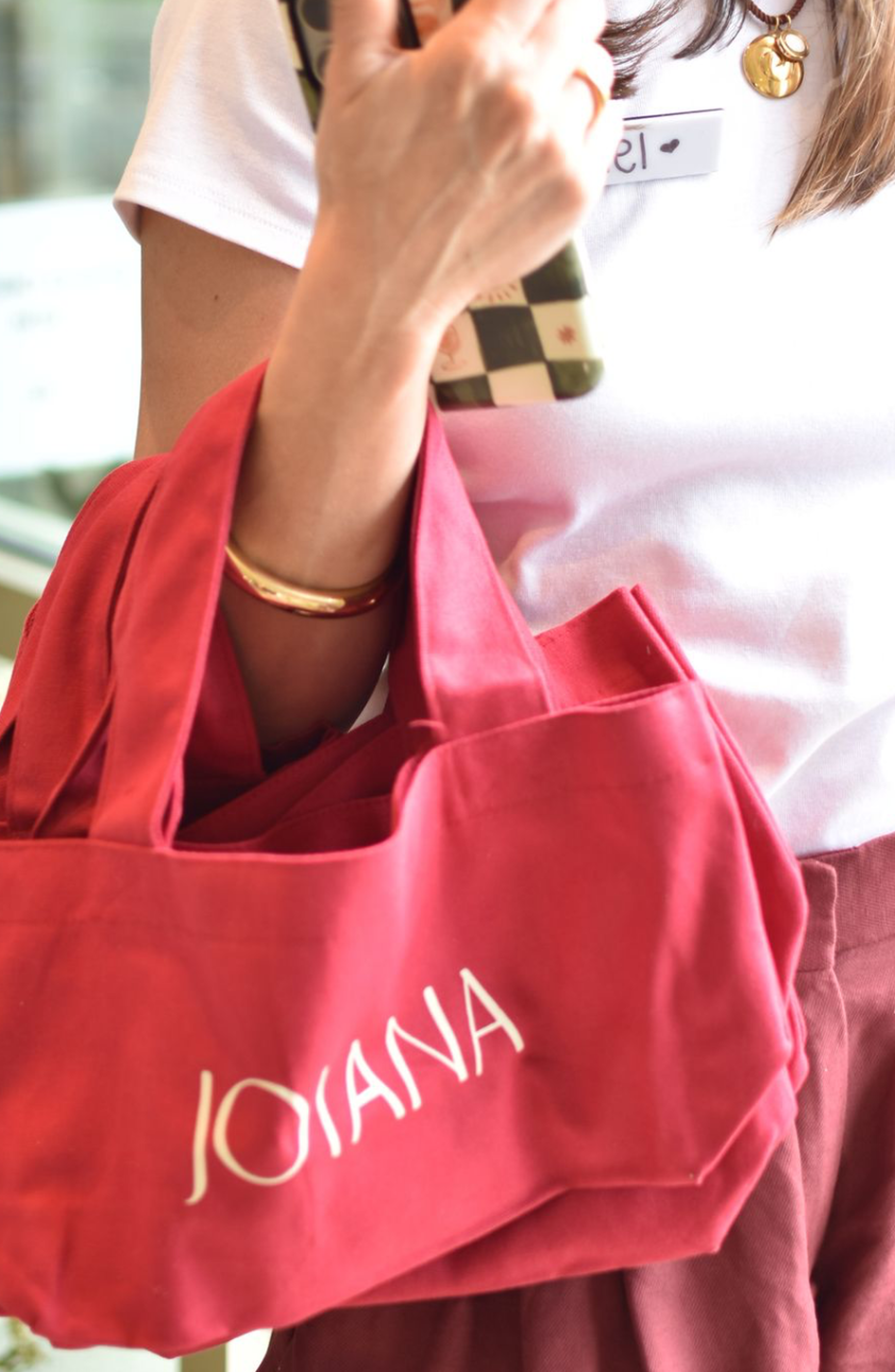 Joiana Jewelry The Everyday Tote Bag, Alternate, color, Tomato