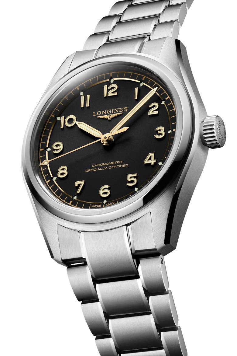 Spirit Pilot Bracelet Watch, 39mm, Alternate, color, BLACK