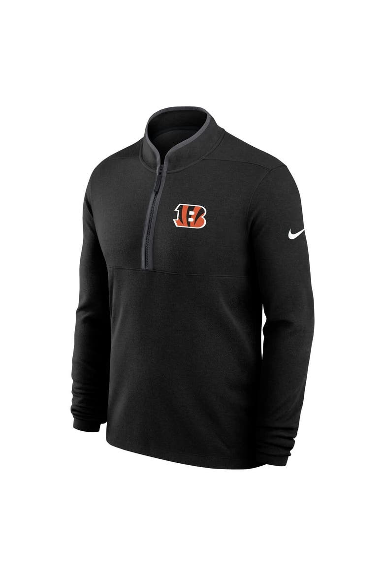 Men's Nike Black Cincinnati Bengals Lightweight Victory Performance Half-Zip Pullover, Alternate, color, Black