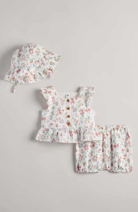 Ruffle Tank, Shorts & Bucket Hat Set (Baby)
