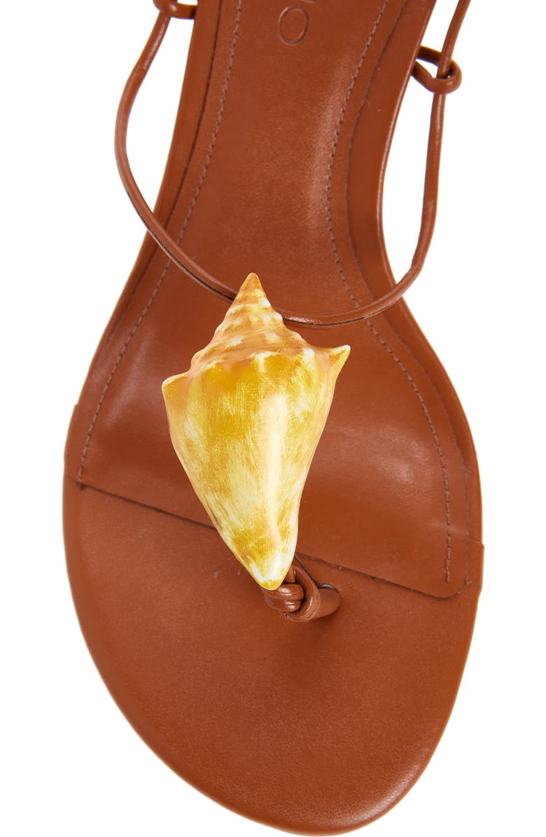 FARM Rio Shell Macrame Kitten Heel Sandal, Alternate, color, Cuoio