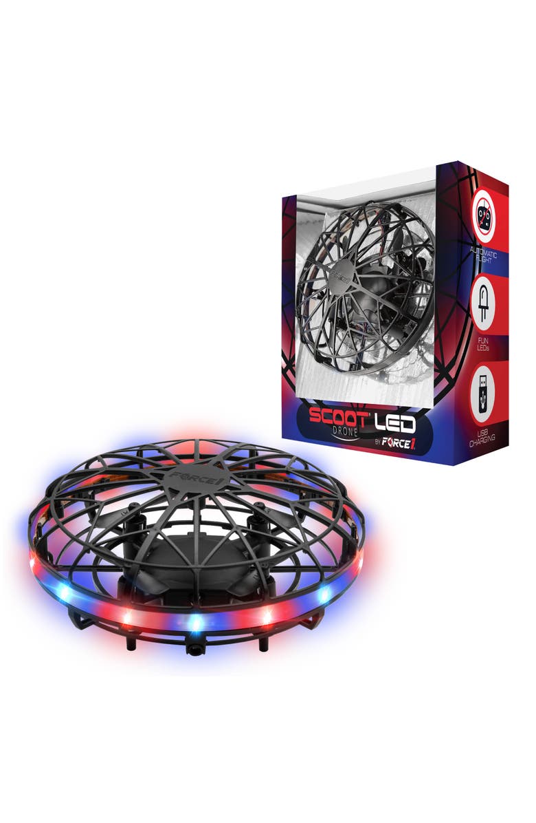Force1 Scoot LED Hand Operated Drone - Red/Blue, Main, color, 