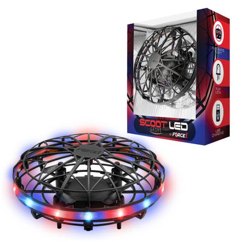 Scoot LED Hand Operated Drone - Red/Blue