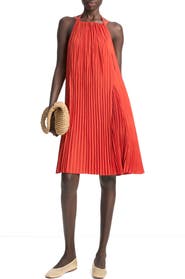 Vince Pleated A-Line Halter Dress