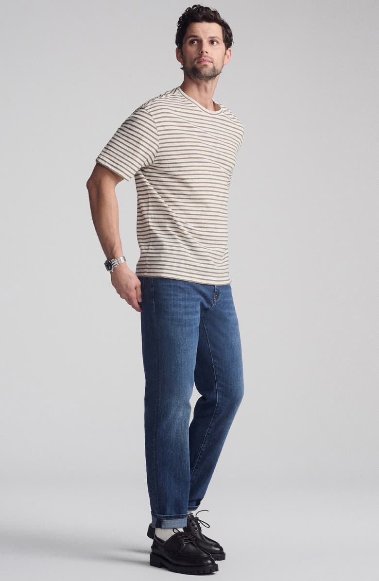 Mavi Jeans Stripe Cotton & Linen T-Shirt, Alternate, color, Brindle