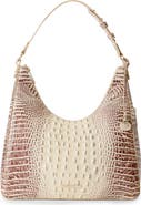 Brahmin Tabitha Croc Embossed Leather Shoulder Bag