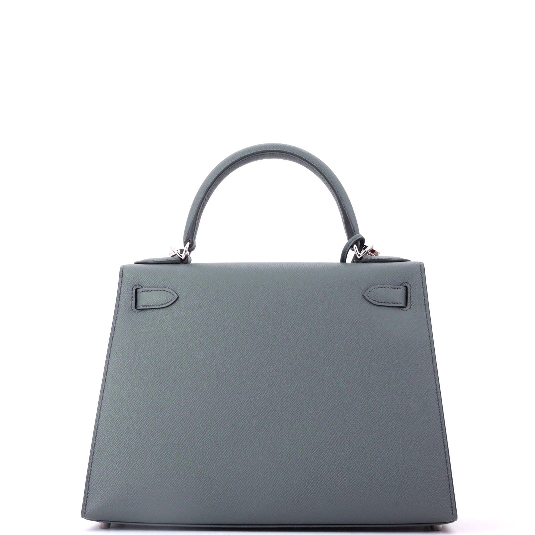 Pre-Owned Hermes Kelly Handbag Green Epsom with Palladium Hardware 28, Alternate, color, Vert Amande